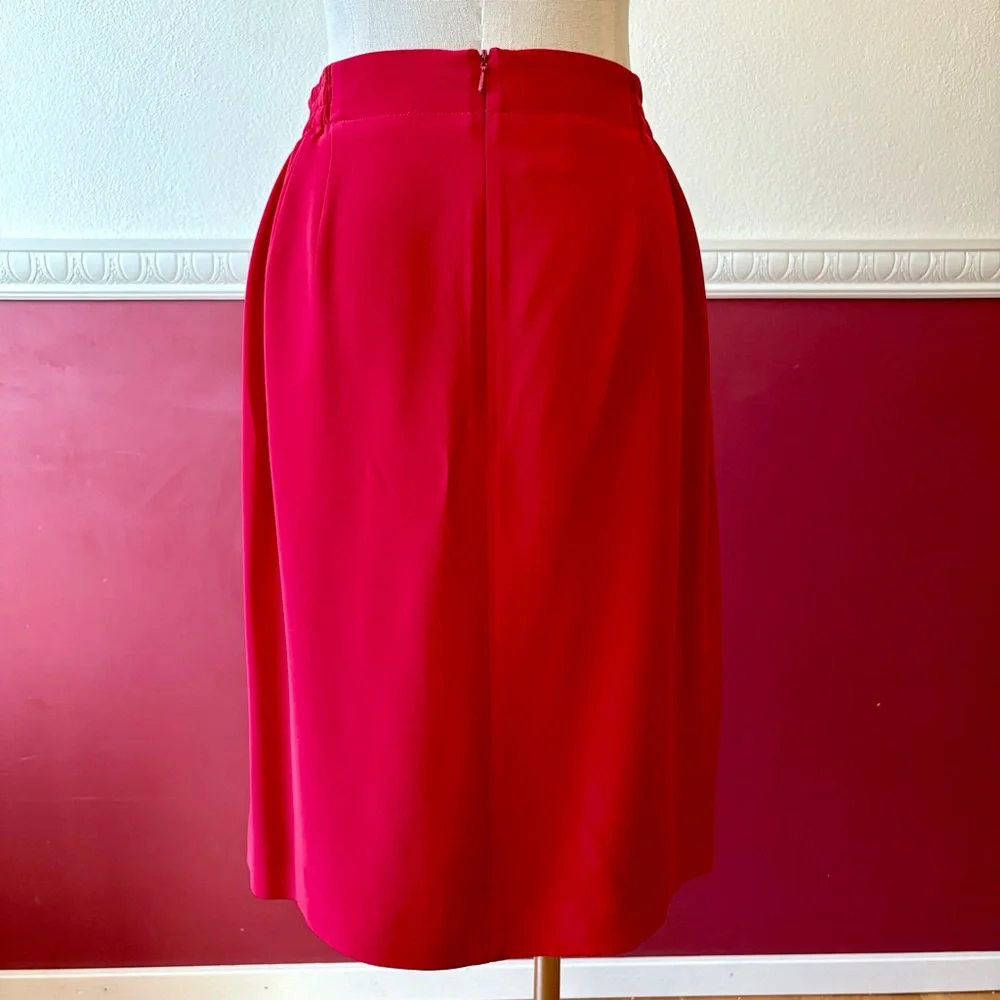 Vintage‎ Evan Picone red silk pencil skirt